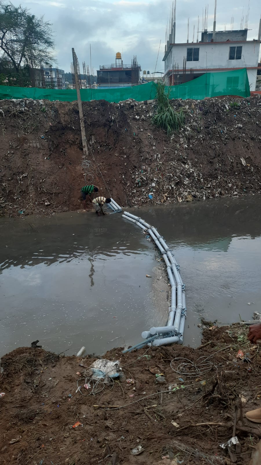 The installation of the barrier